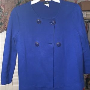 Button front blue j.crew sweater jacket
